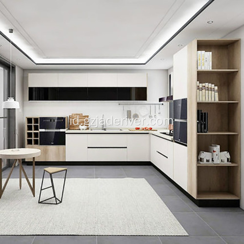 Kitchentop Batu L-Shaped Quartz Yang Sederhana Dan Modern